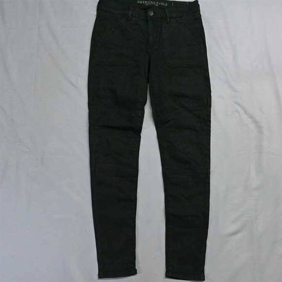 American‎ Eagle 6 Jegging Dark Green 360 Super Super Stretch Denim Jeans - Picture 1 of 5
